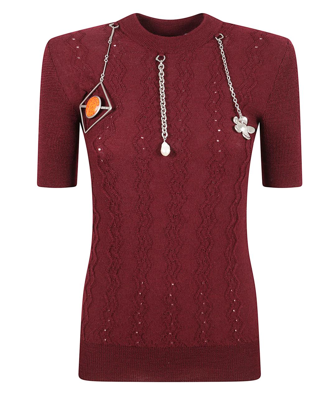 PRADA Бордовый шерстяной джемпер / свитер, фото 1