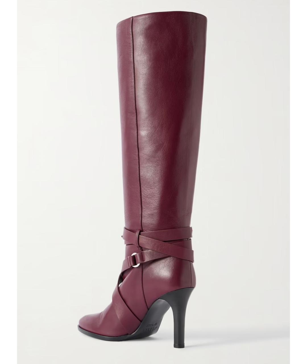 ISABEL MARANT Бордовые кожаные сапоги, фото 3