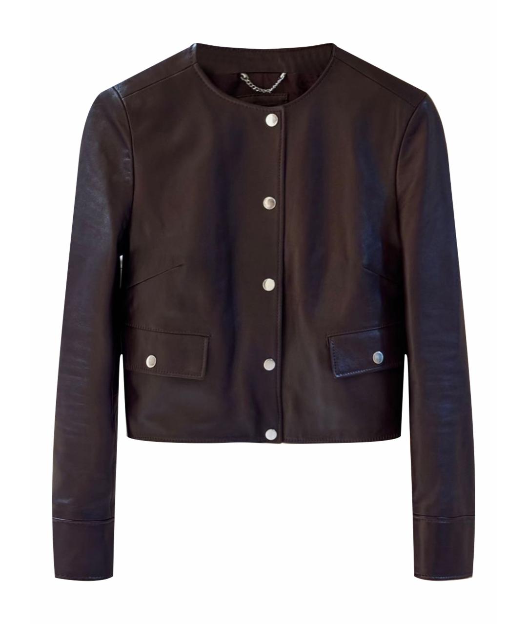 HUGO BOSS Бордовая кожаная куртка, фото 1