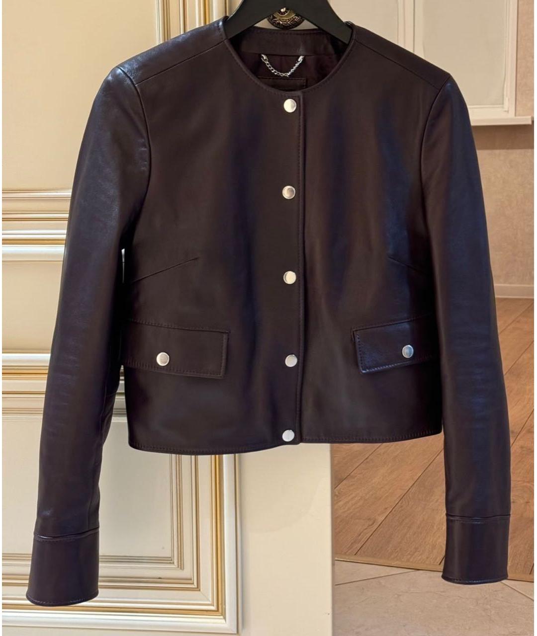 HUGO BOSS Бордовая кожаная куртка, фото 3
