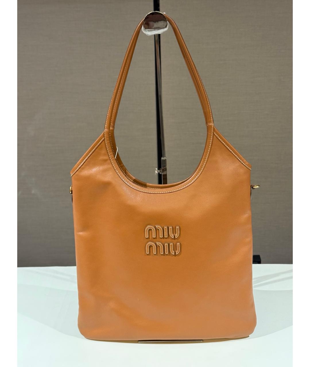 MIU MIU Коричневая кожаная сумка тоут, фото 7