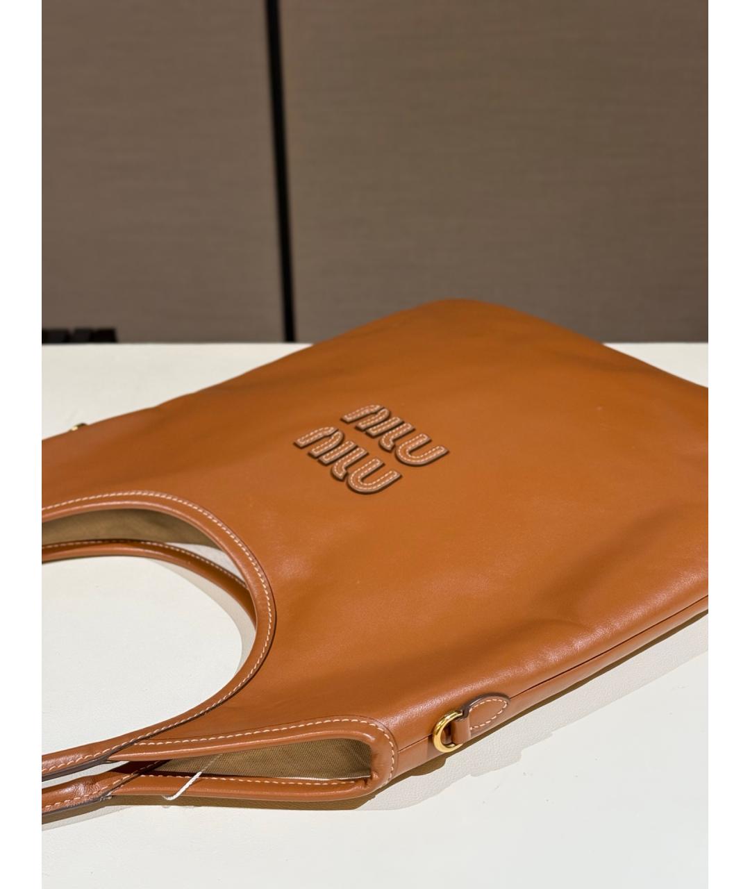 MIU MIU Коричневая кожаная сумка тоут, фото 6