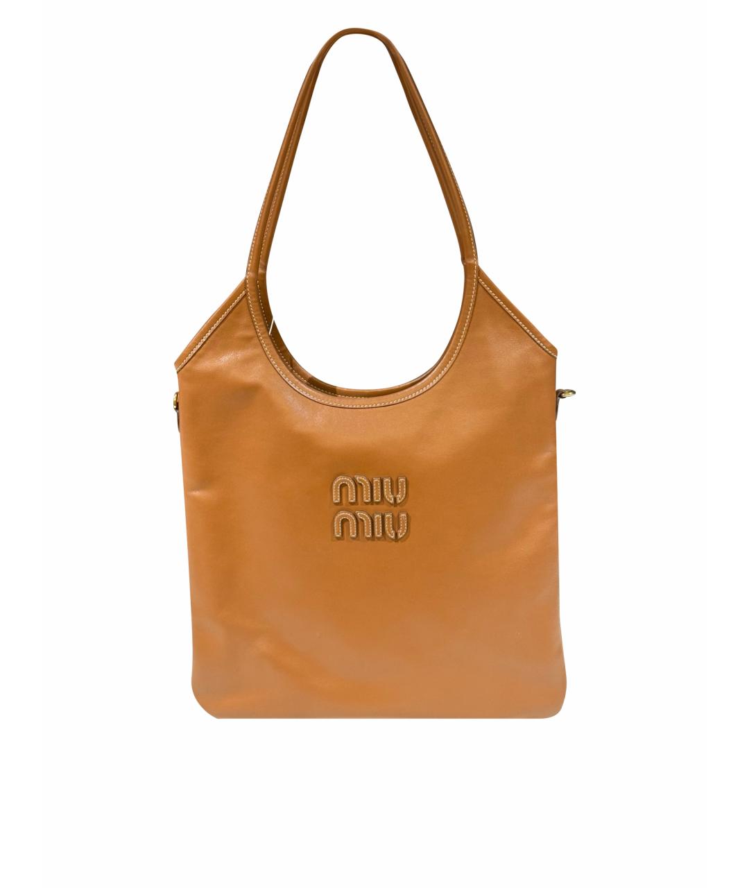 MIU MIU Коричневая кожаная сумка тоут, фото 1