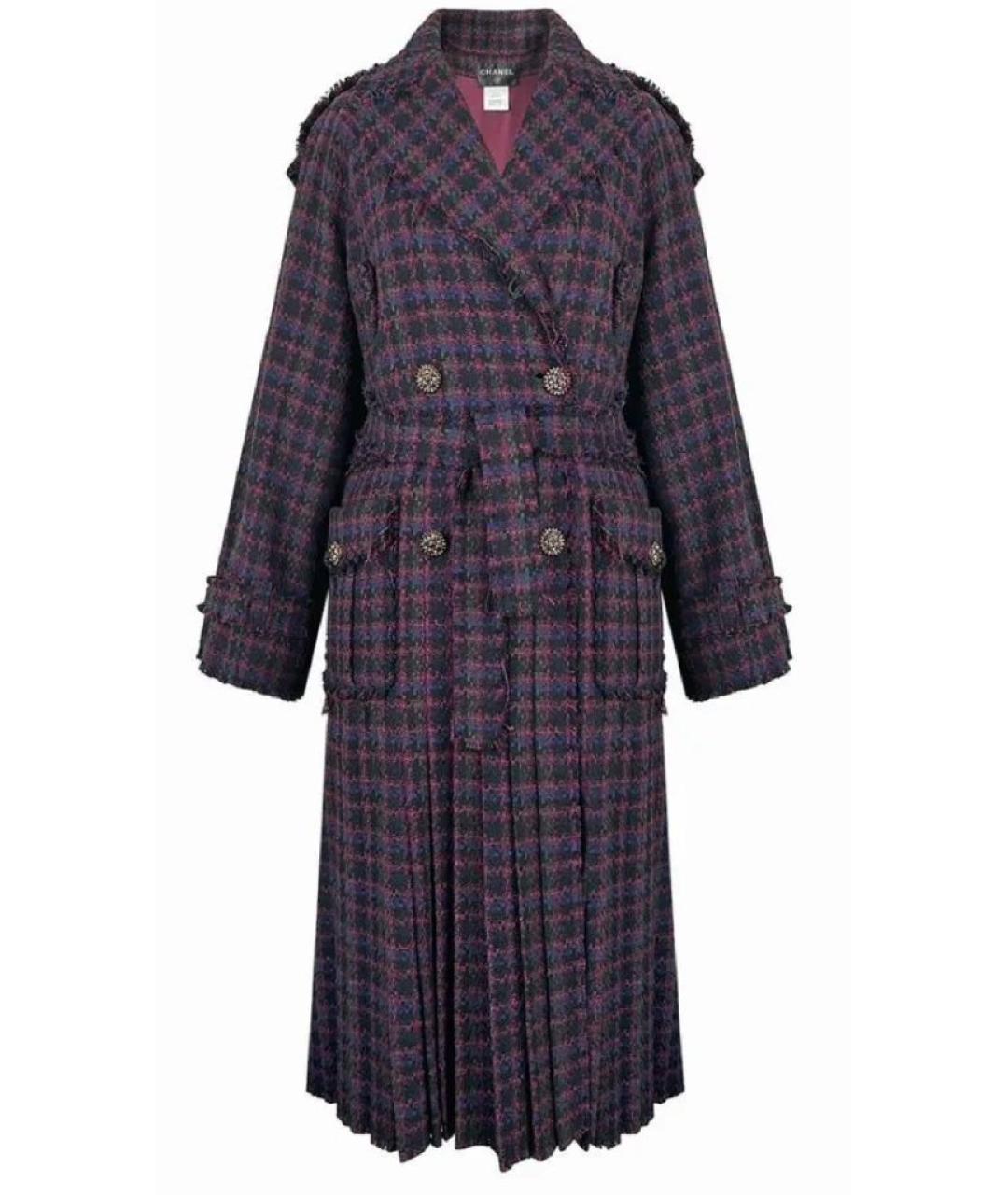 CHANEL Бордовое шерстяное пальто, фото 1