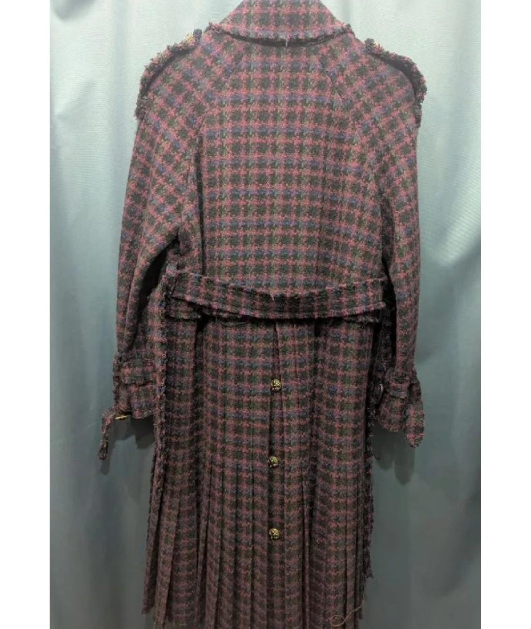 CHANEL Бордовое шерстяное пальто, фото 2