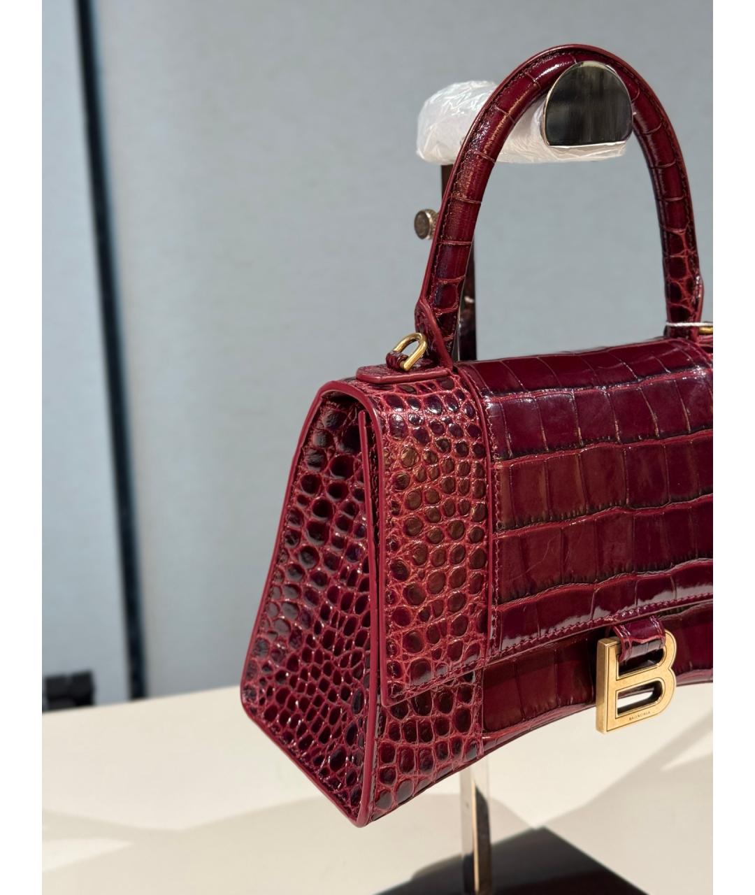 BALENCIAGA Красная кожаная сумка с короткими ручками, фото 4