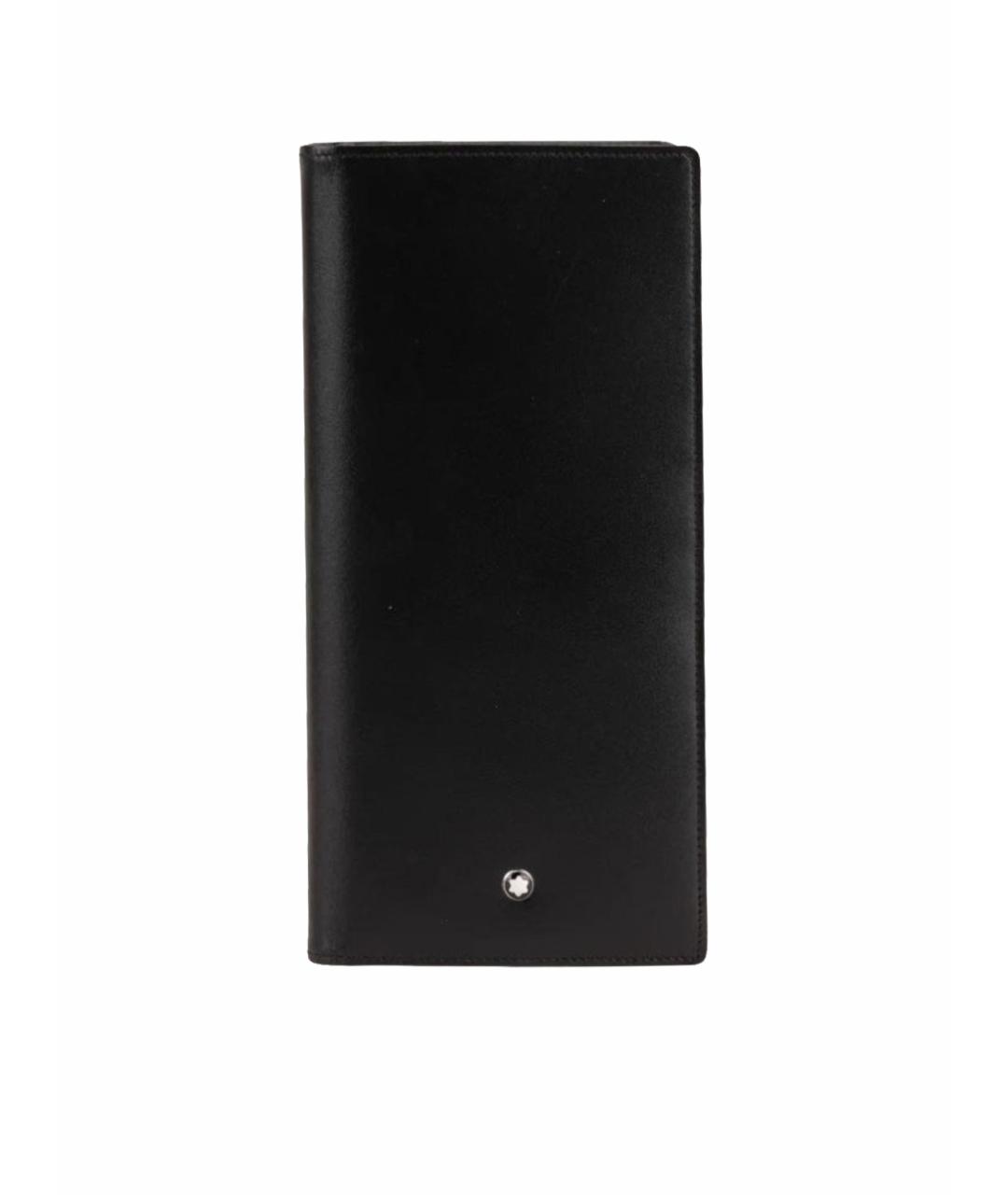 MONTBLANC Черный кожаный кошелек, фото 1