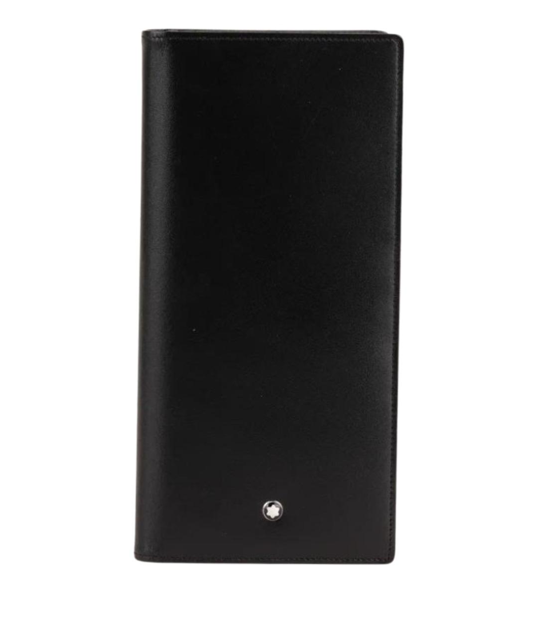 MONTBLANC Черный кожаный кошелек, фото 1