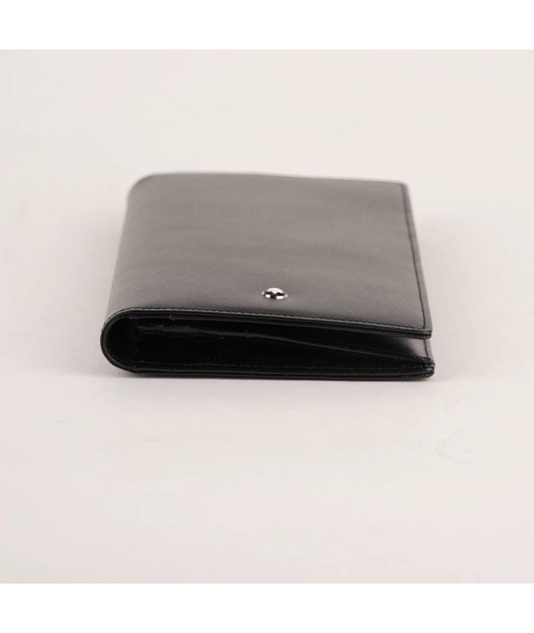 MONTBLANC Черный кожаный кошелек, фото 4