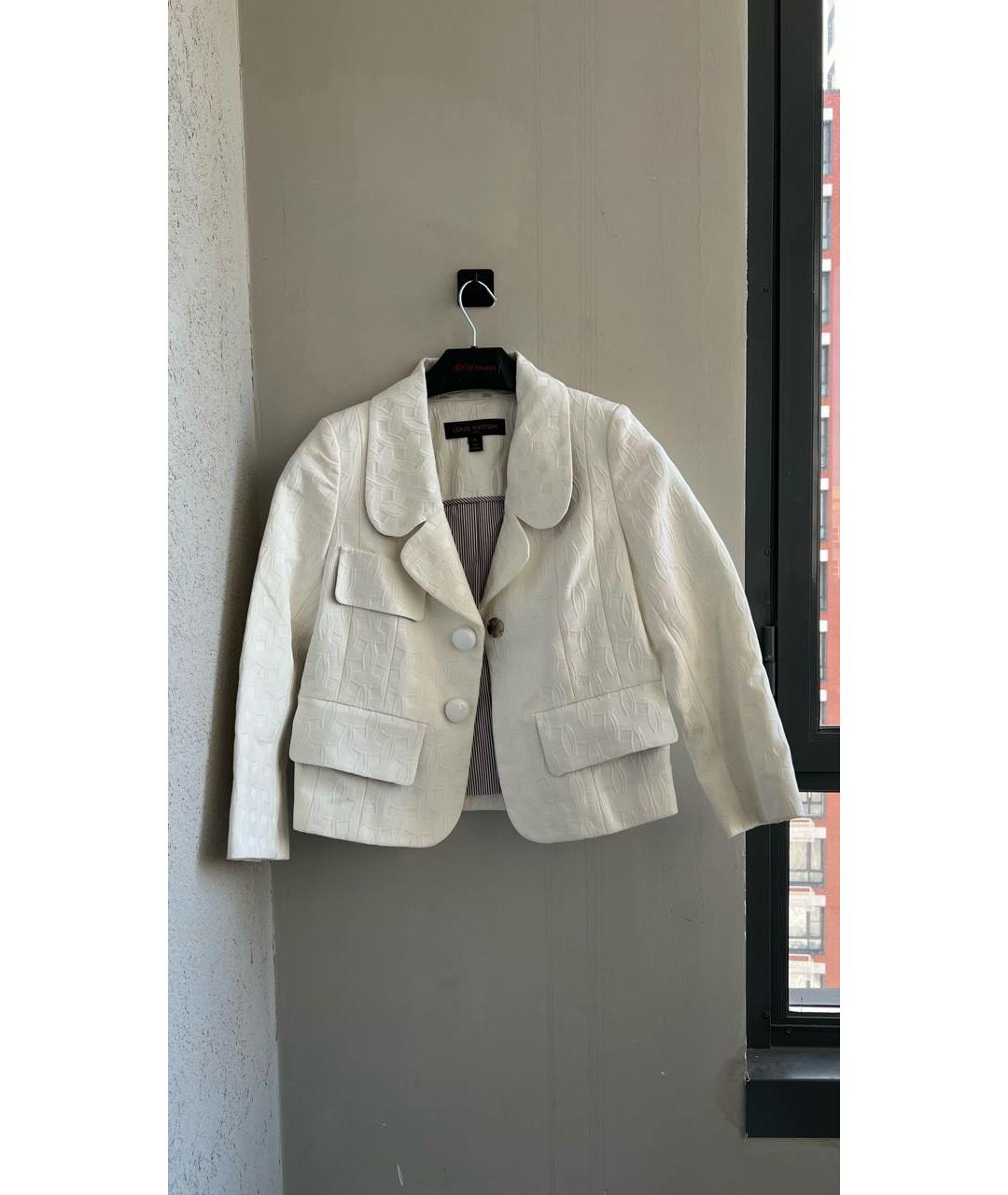 LOUIS VUITTON Белый хлопковый жакет/пиджак, фото 7