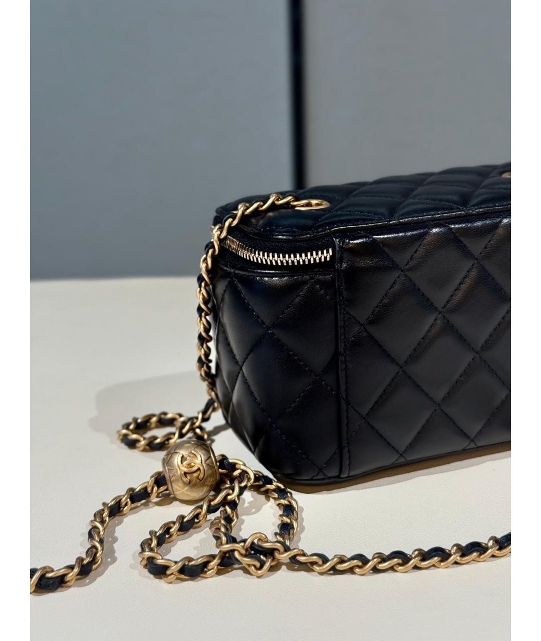CHANEL Черная кожаная сумка через плечо, фото 7