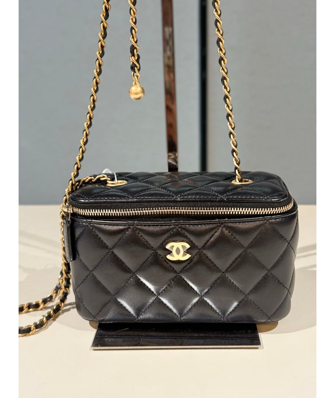CHANEL Черная кожаная сумка через плечо, фото 2