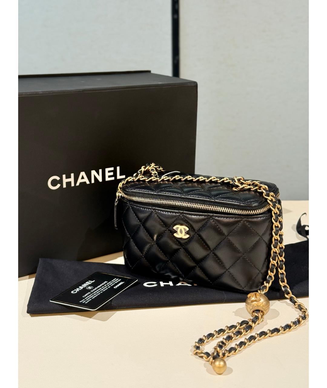 CHANEL Черная кожаная сумка через плечо, фото 9