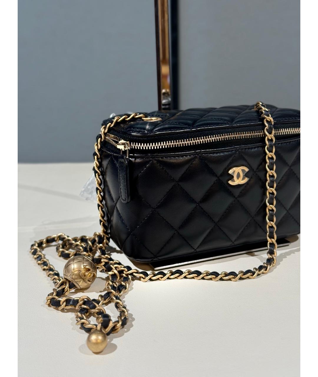 CHANEL Черная кожаная сумка через плечо, фото 4