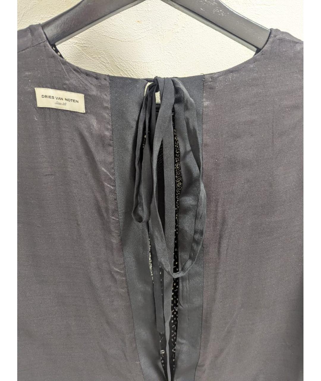 DRIES VAN NOTEN Серебрянный шелковый костюм с брюками, фото 3