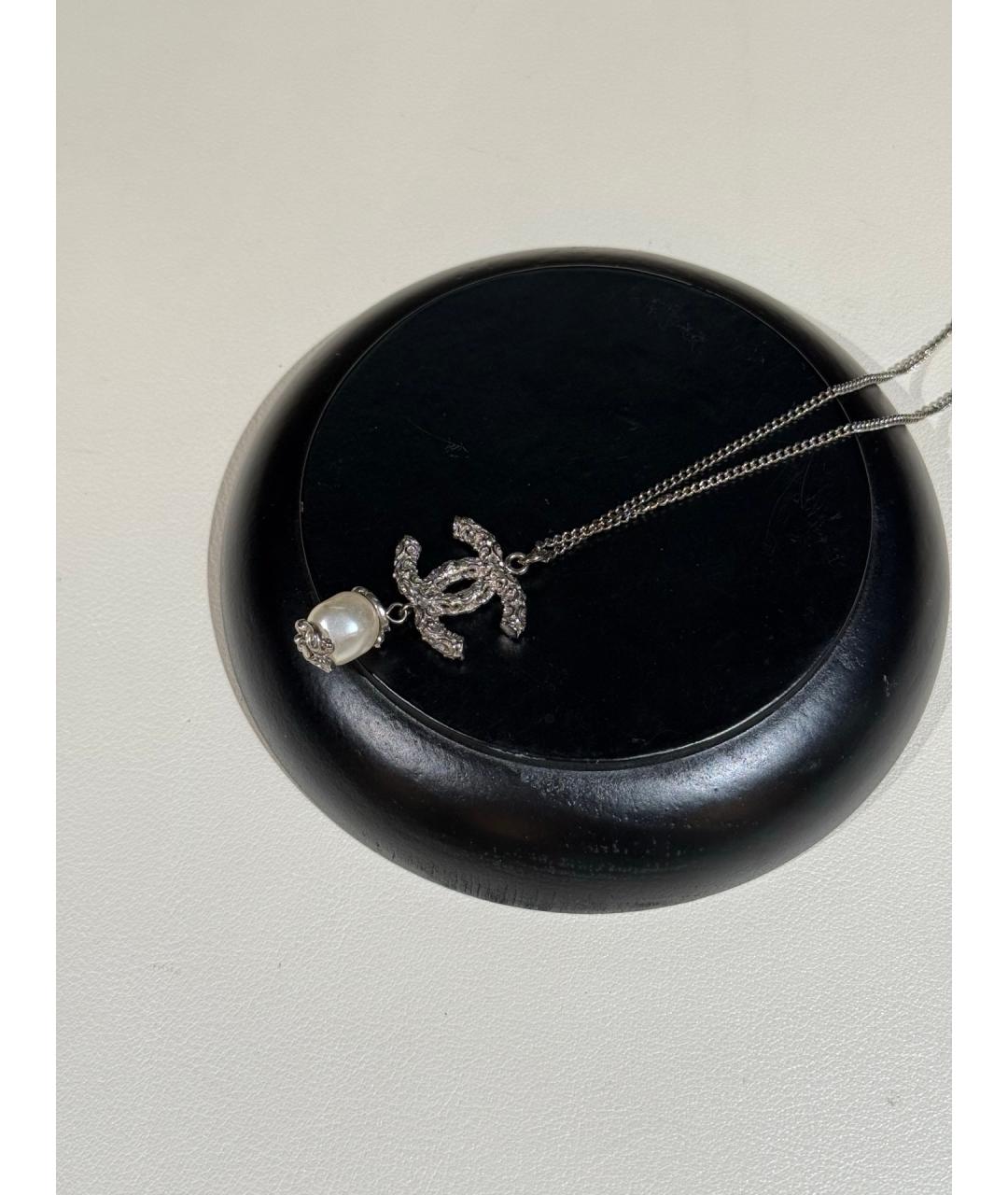 CHANEL Серебряное металлическое колье, фото 3