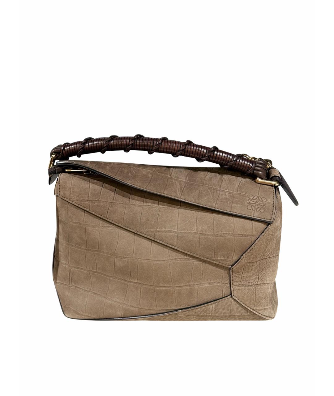 LOEWE Хаки кожаная сумка через плечо, фото 1