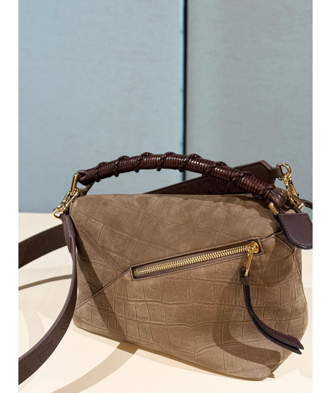 LOEWE Хаки кожаная сумка через плечо, фото 6