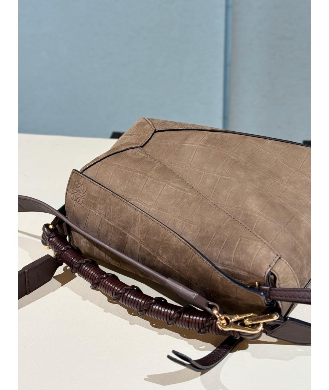 LOEWE Хаки кожаная сумка через плечо, фото 7