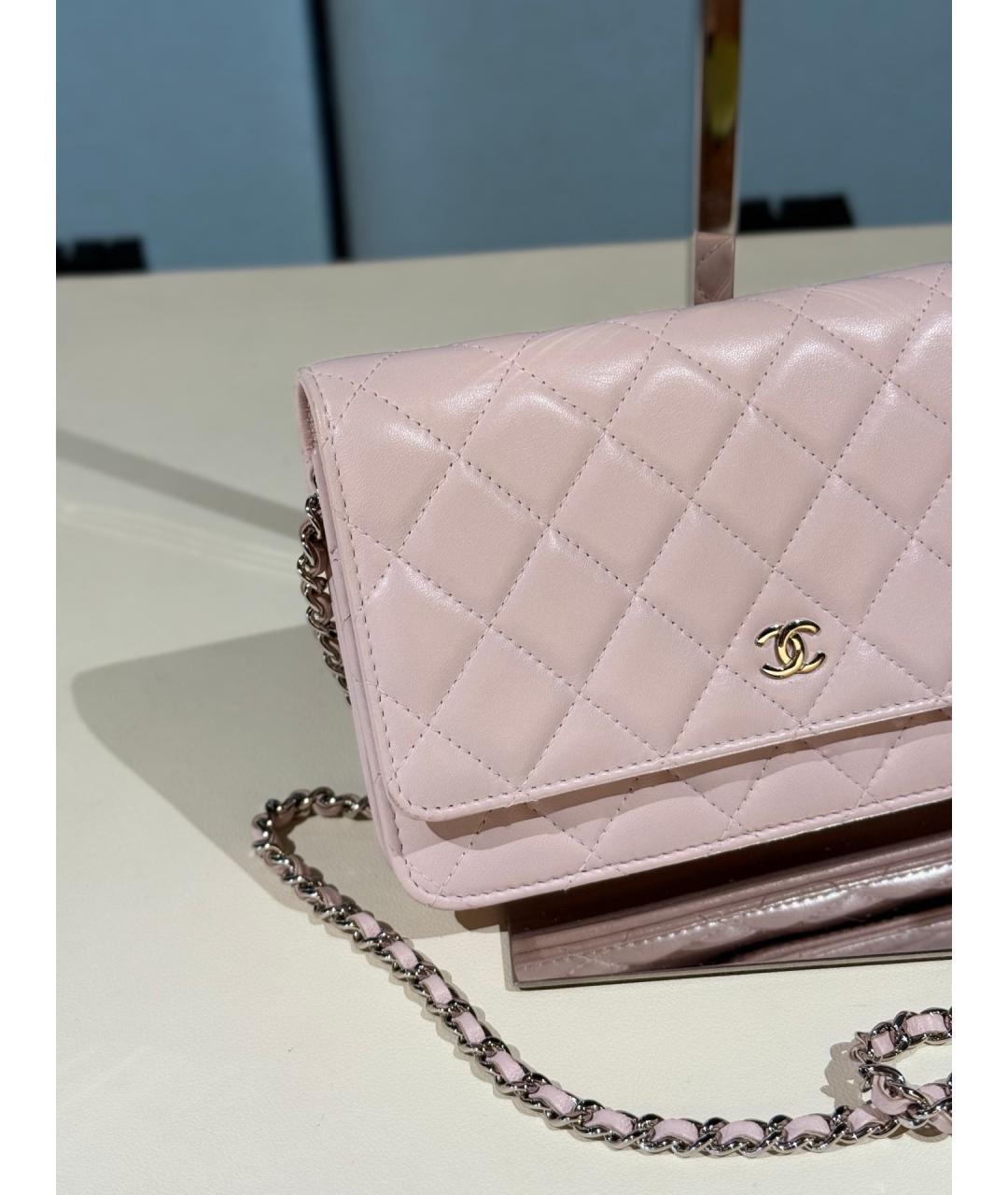 CHANEL Розовая кожаная сумка через плечо, фото 3