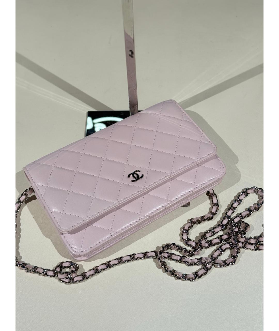 CHANEL Розовая кожаная сумка через плечо, фото 4