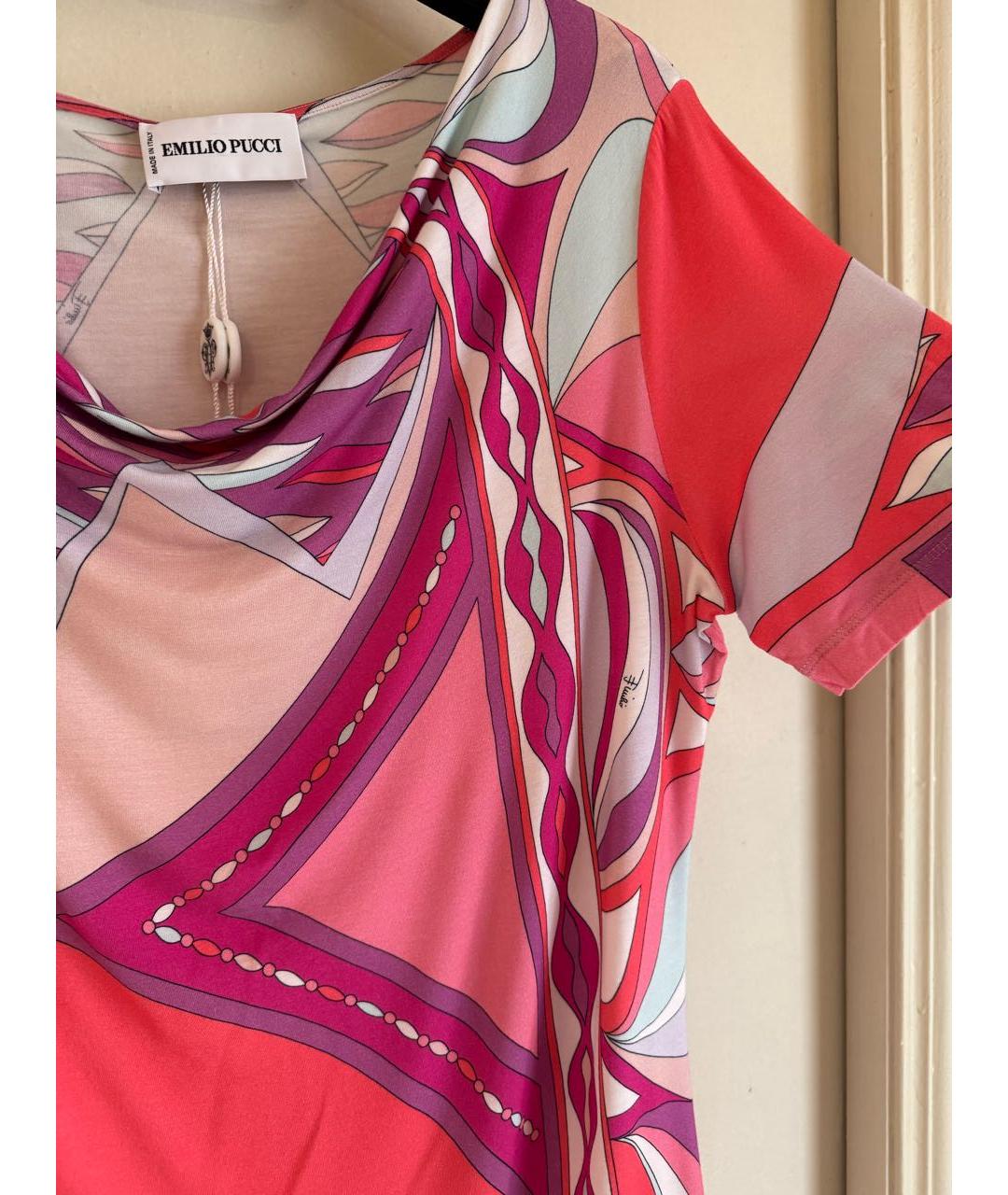 EMILIO PUCCI Розовая вискозная футболка, фото 6