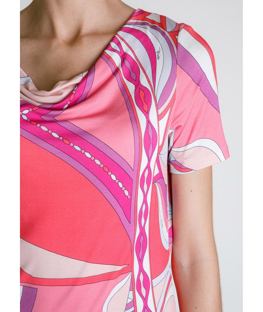 EMILIO PUCCI Розовая вискозная футболка, фото 5