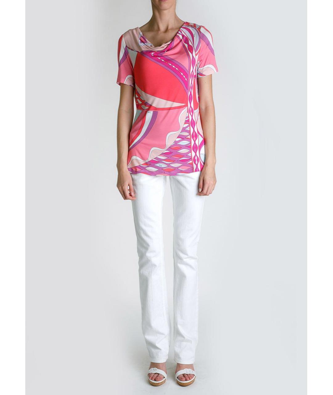 EMILIO PUCCI Розовая вискозная футболка, фото 2