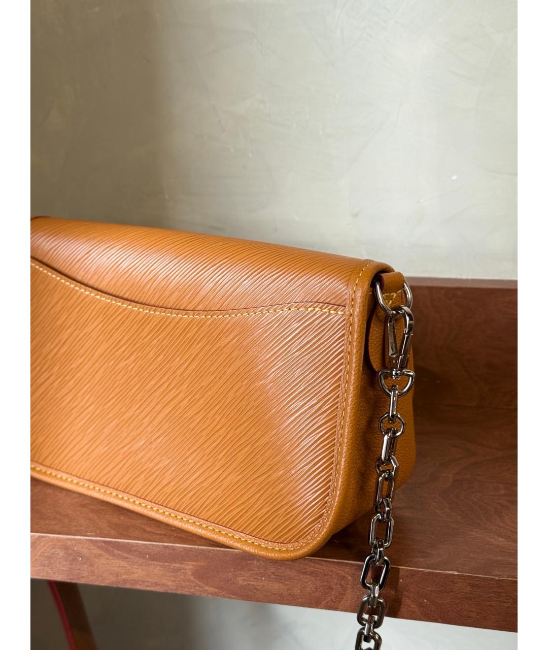 LOUIS VUITTON Коричневая кожаная сумка через плечо, фото 7