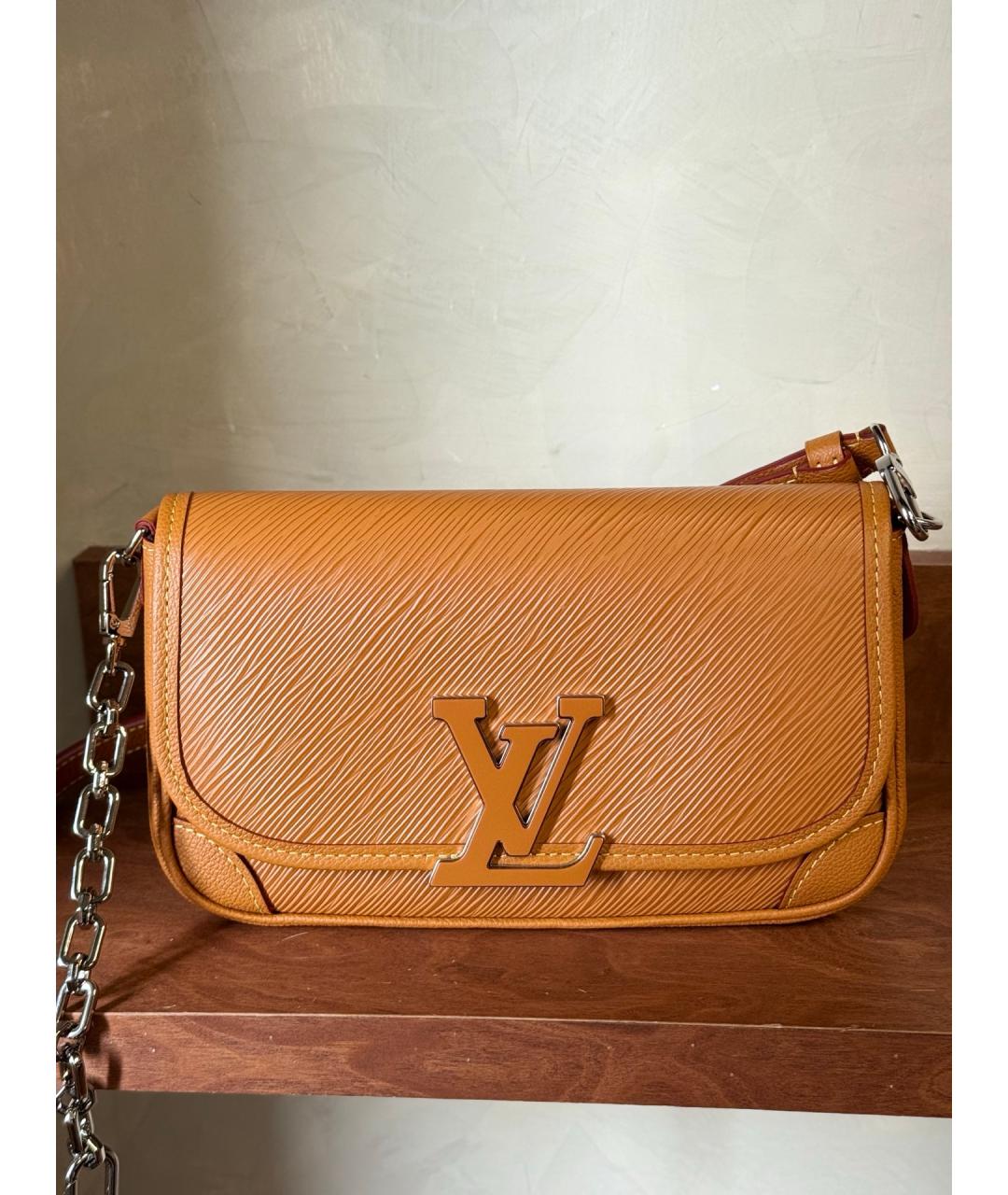 LOUIS VUITTON Коричневая кожаная сумка через плечо, фото 10