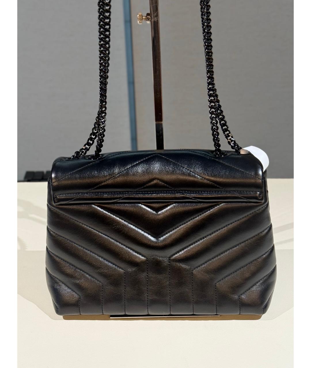 SAINT LAURENT Черная кожаная сумка через плечо, фото 5