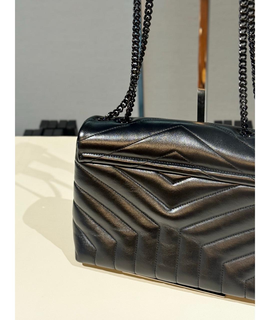 SAINT LAURENT Черная кожаная сумка через плечо, фото 6