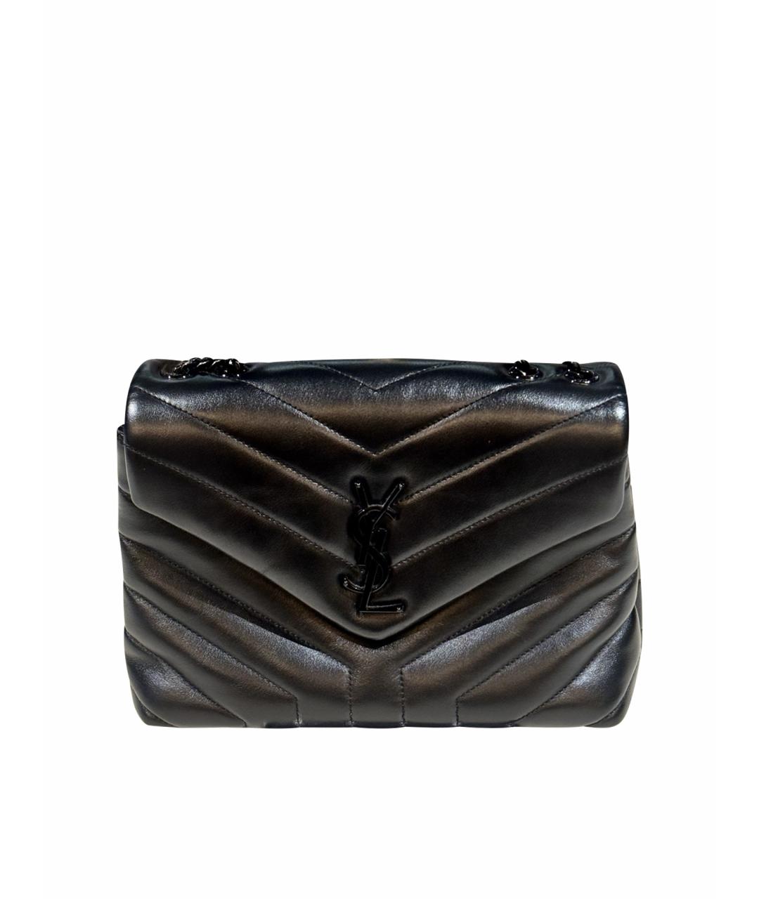 SAINT LAURENT Черная кожаная сумка через плечо, фото 1