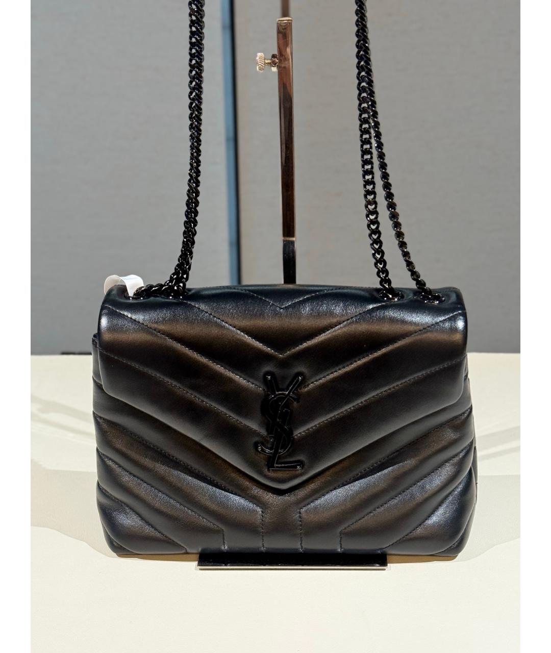 SAINT LAURENT Черная кожаная сумка через плечо, фото 9
