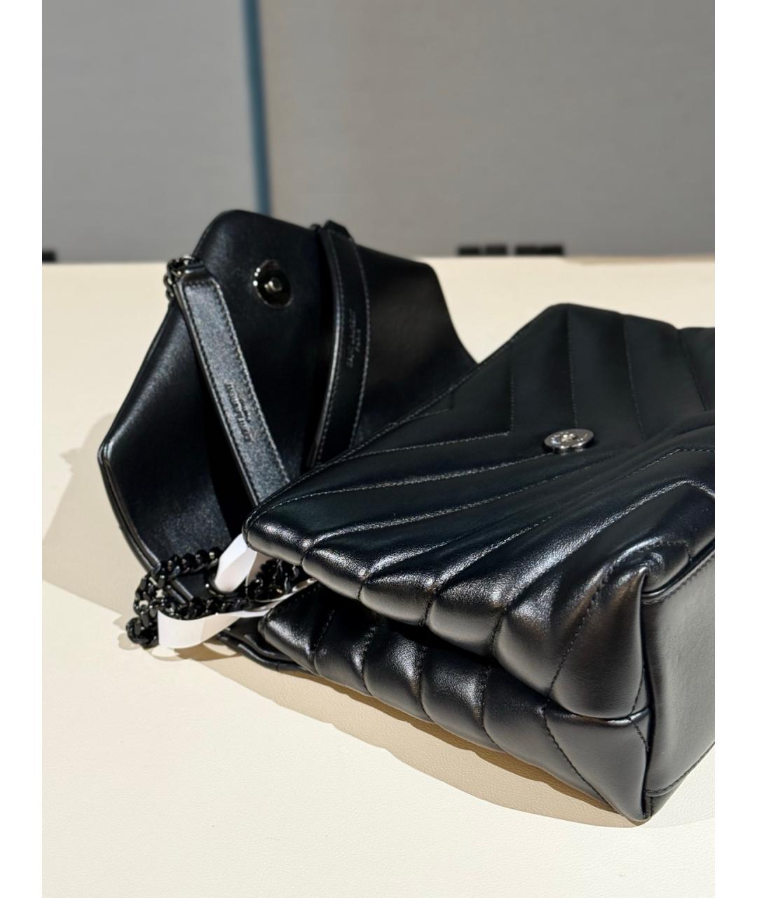 SAINT LAURENT Черная кожаная сумка через плечо, фото 8