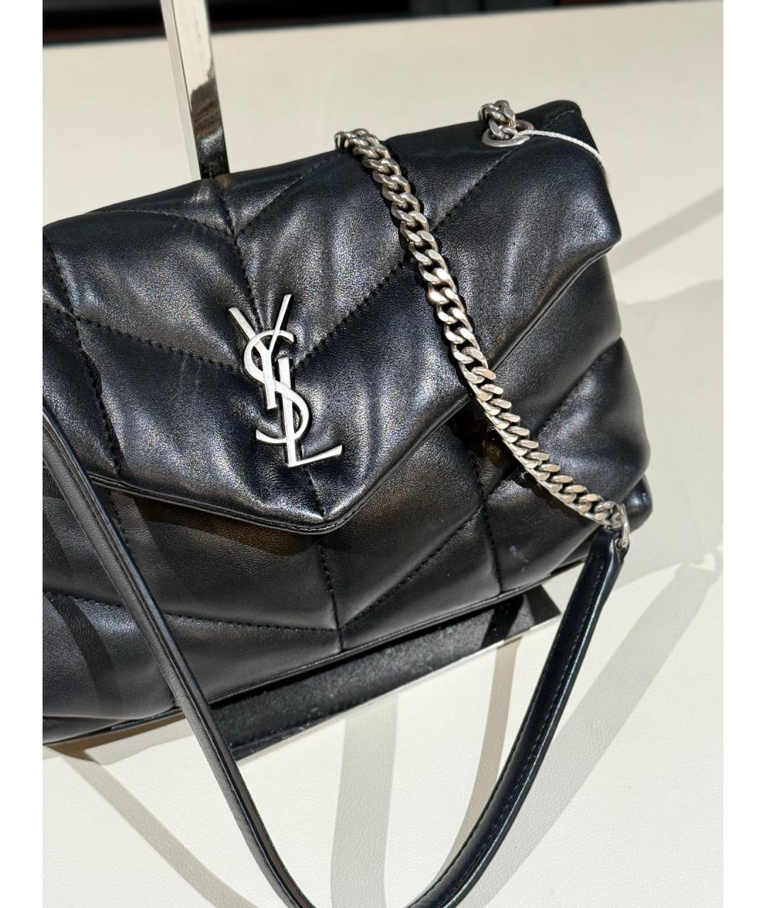 SAINT LAURENT Черная кожаная сумка через плечо, фото 4