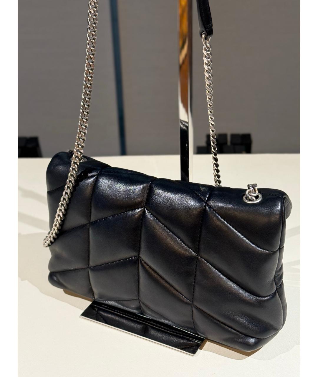 SAINT LAURENT Черная кожаная сумка через плечо, фото 6