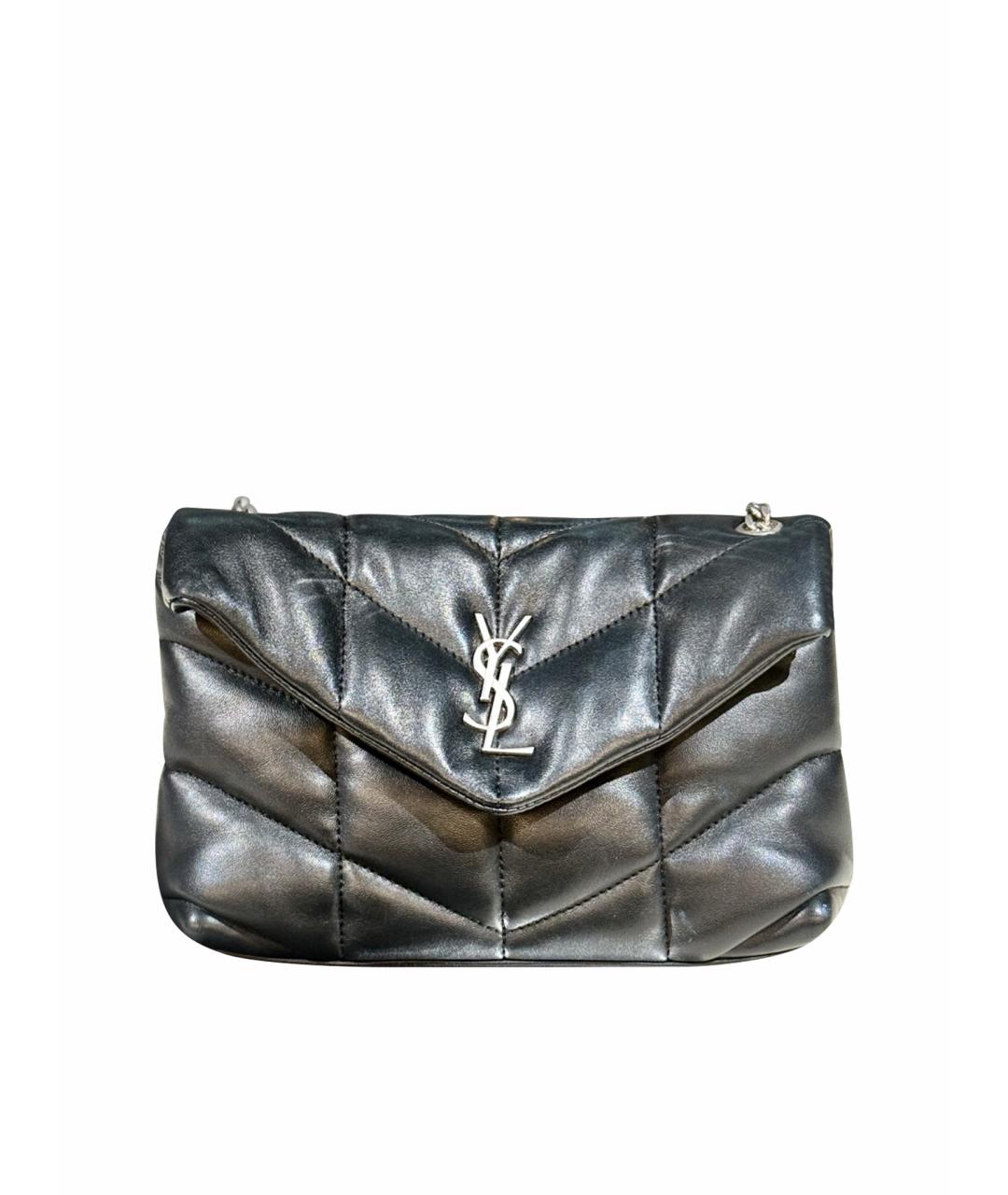SAINT LAURENT Черная кожаная сумка через плечо, фото 1