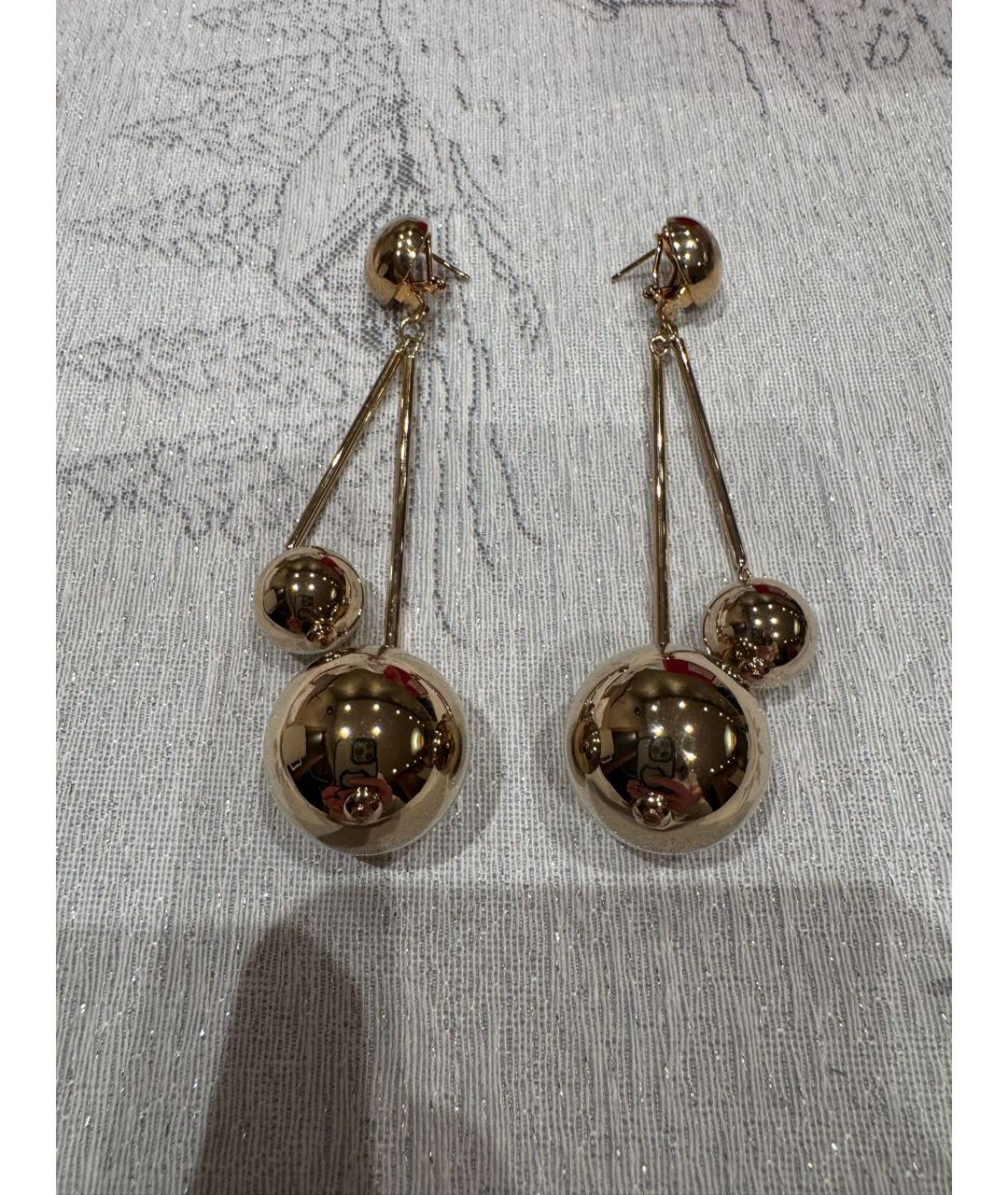 CAROLINA HERRERA Золотые металлические серьги, фото 4