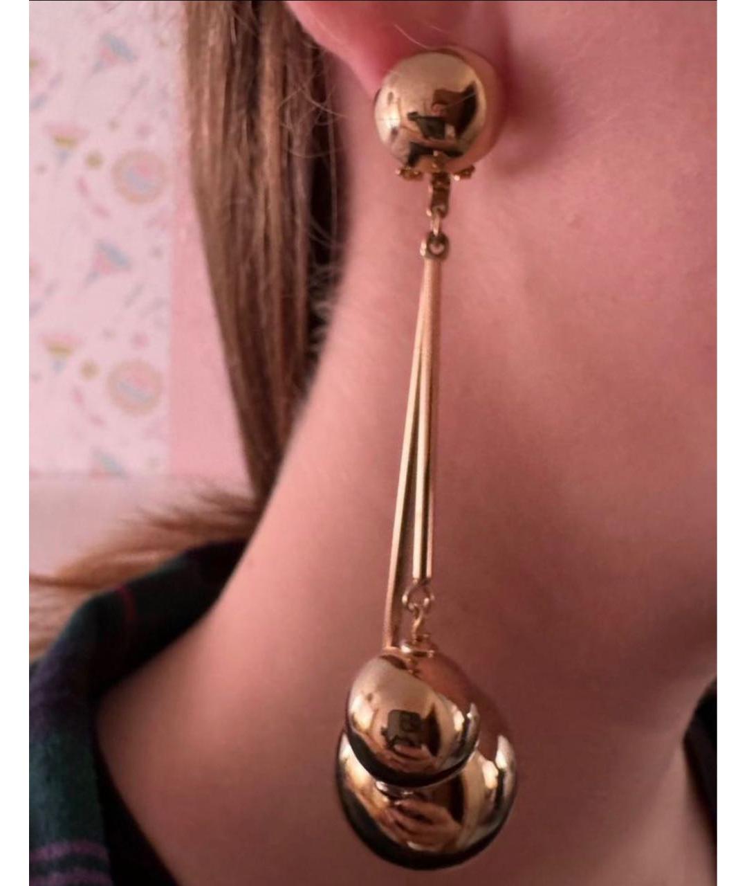 CAROLINA HERRERA Золотые металлические серьги, фото 2