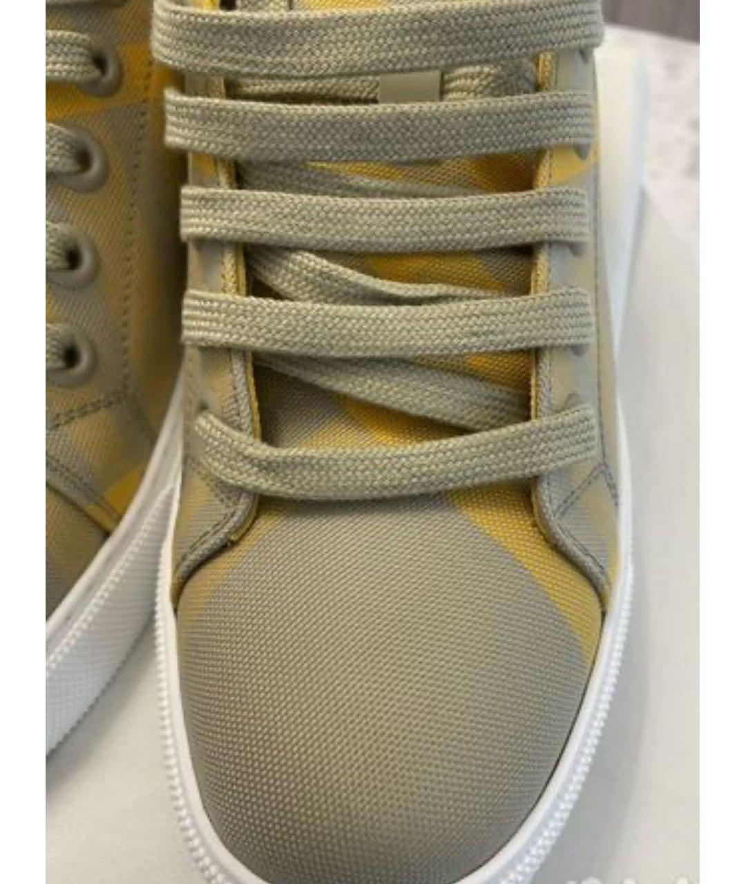 BURBERRY Бежевые текстильные кеды, фото 8