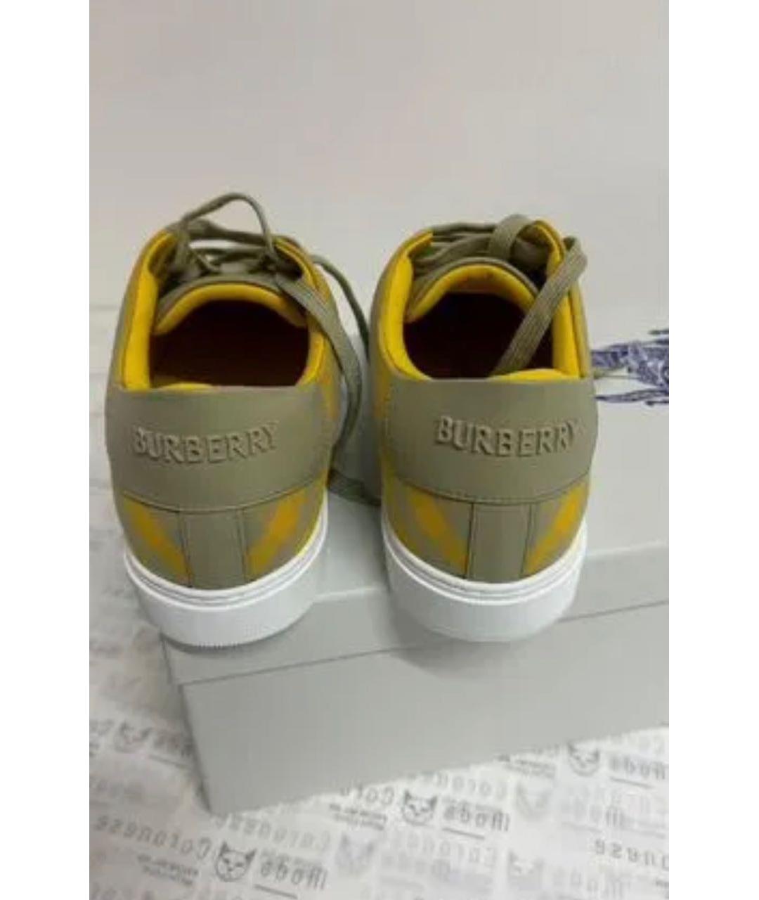 BURBERRY Бежевые текстильные кеды, фото 4