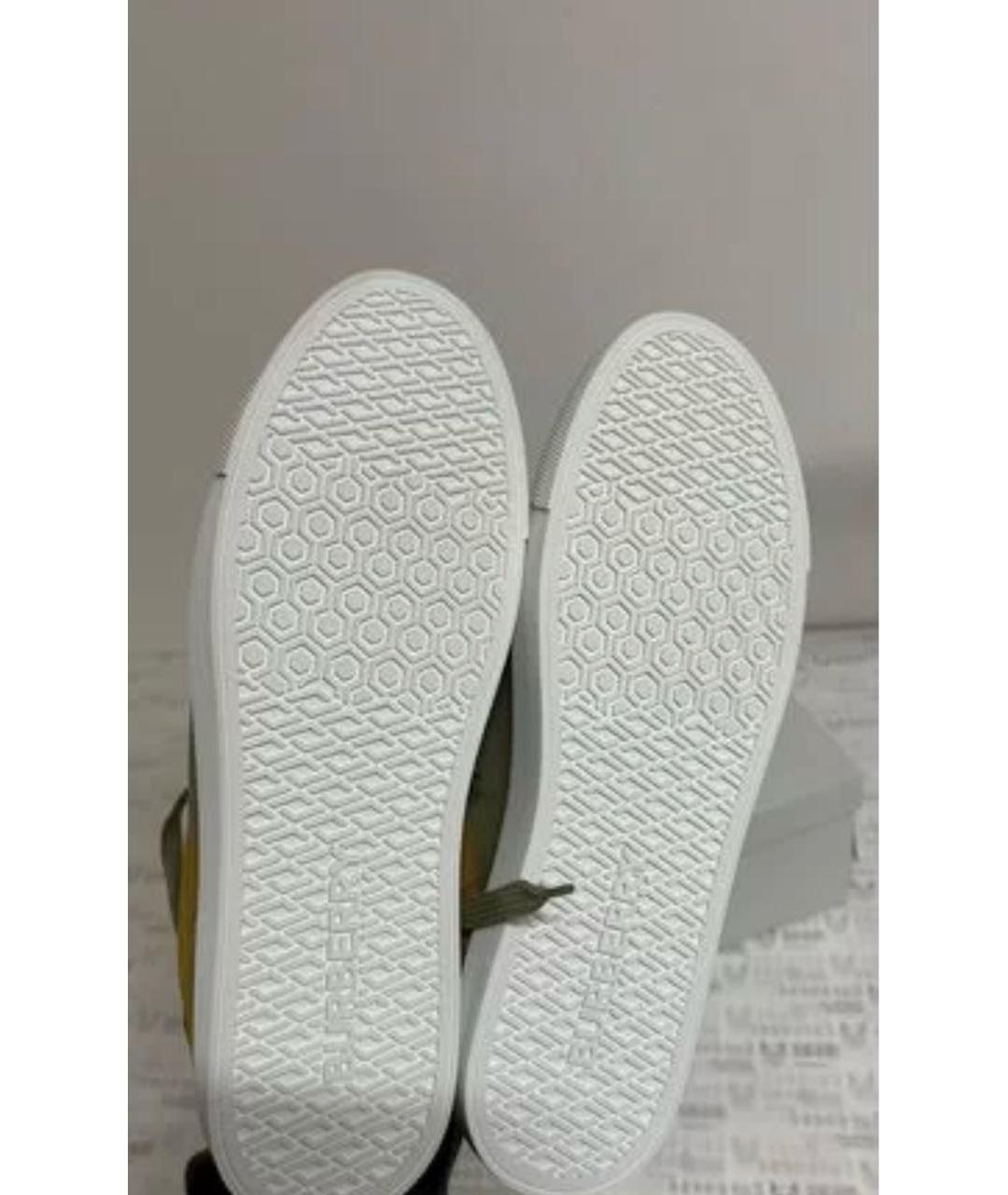 BURBERRY Бежевые текстильные кеды, фото 7