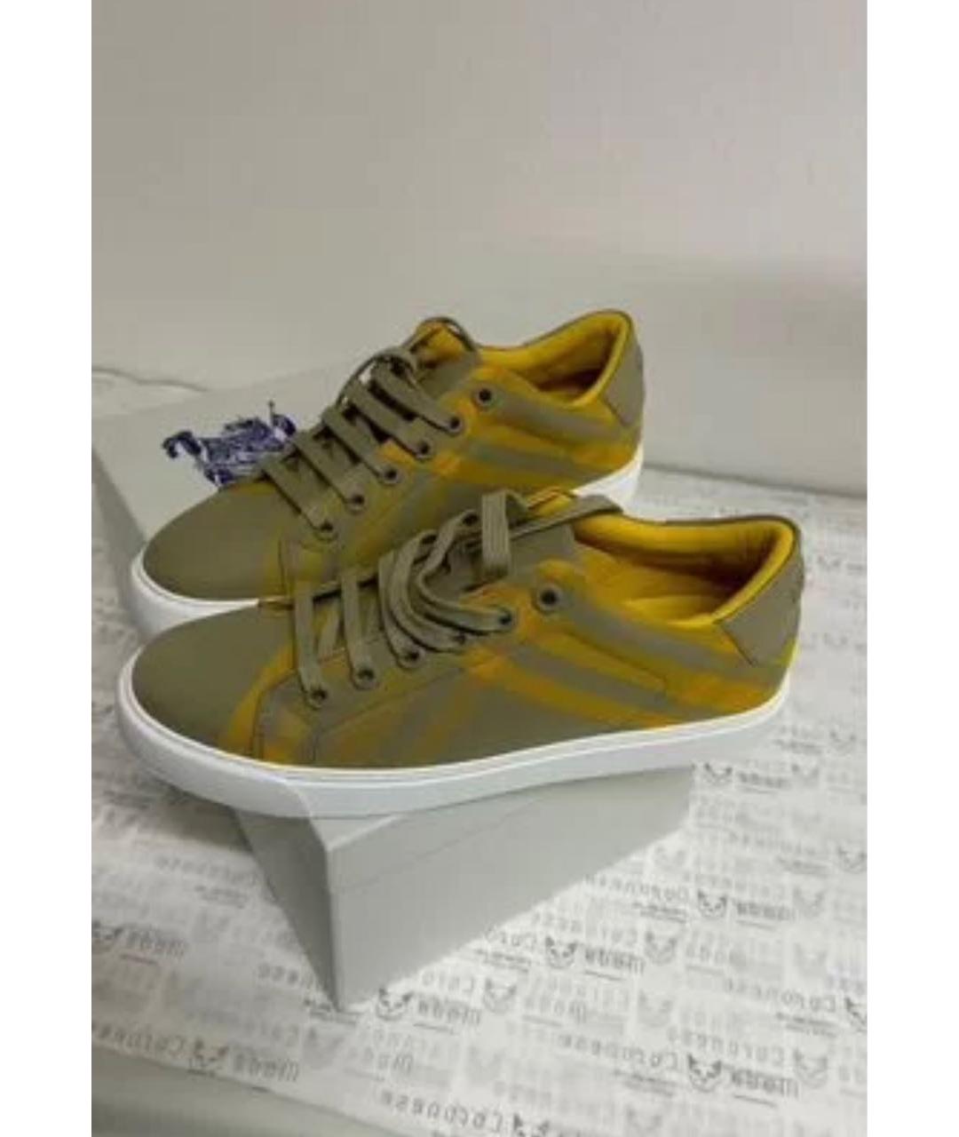 BURBERRY Бежевые текстильные кеды, фото 9