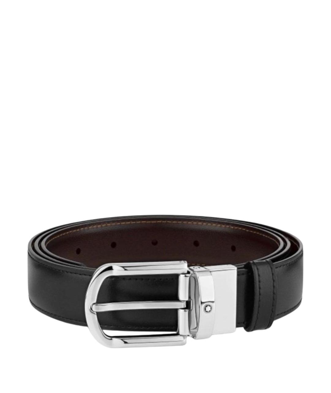 MONTBLANC Черный кожаный ремень, фото 1