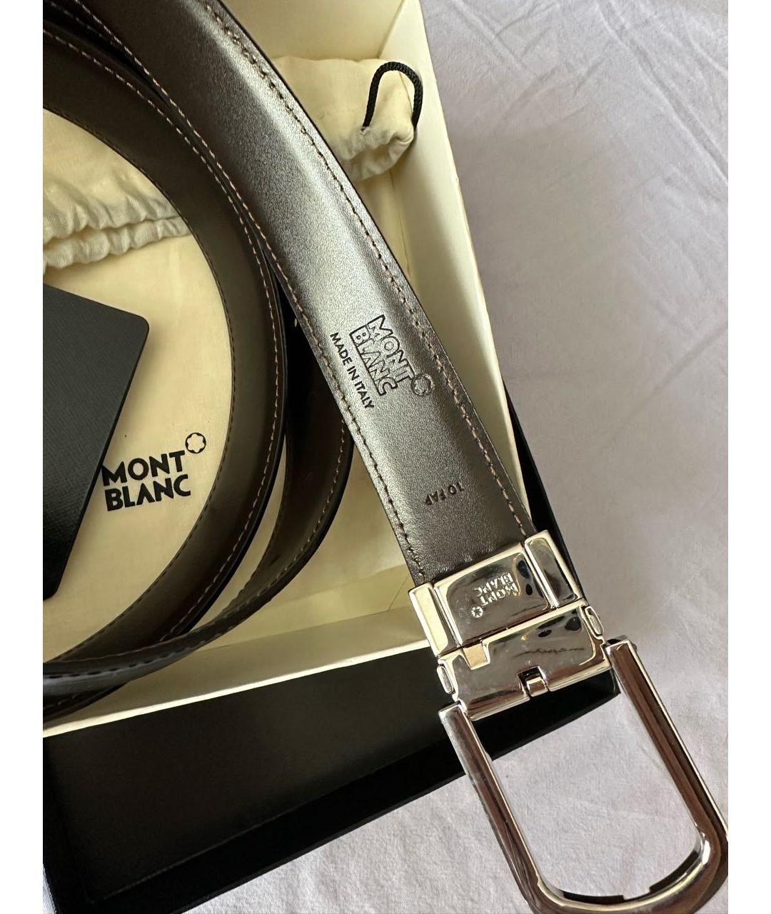 MONTBLANC Черный кожаный ремень, фото 3