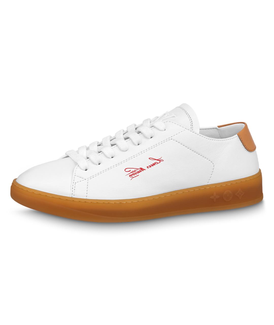 LOUIS VUITTON Белые кожаные низкие кроссовки / кеды, фото 2