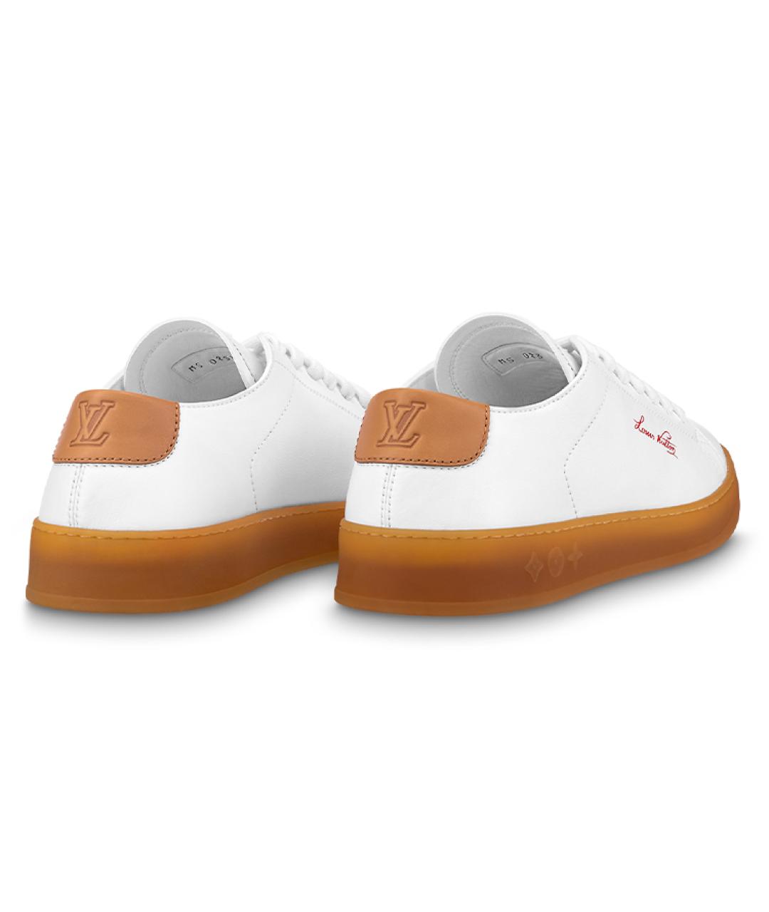 LOUIS VUITTON Белые кожаные низкие кроссовки / кеды, фото 5