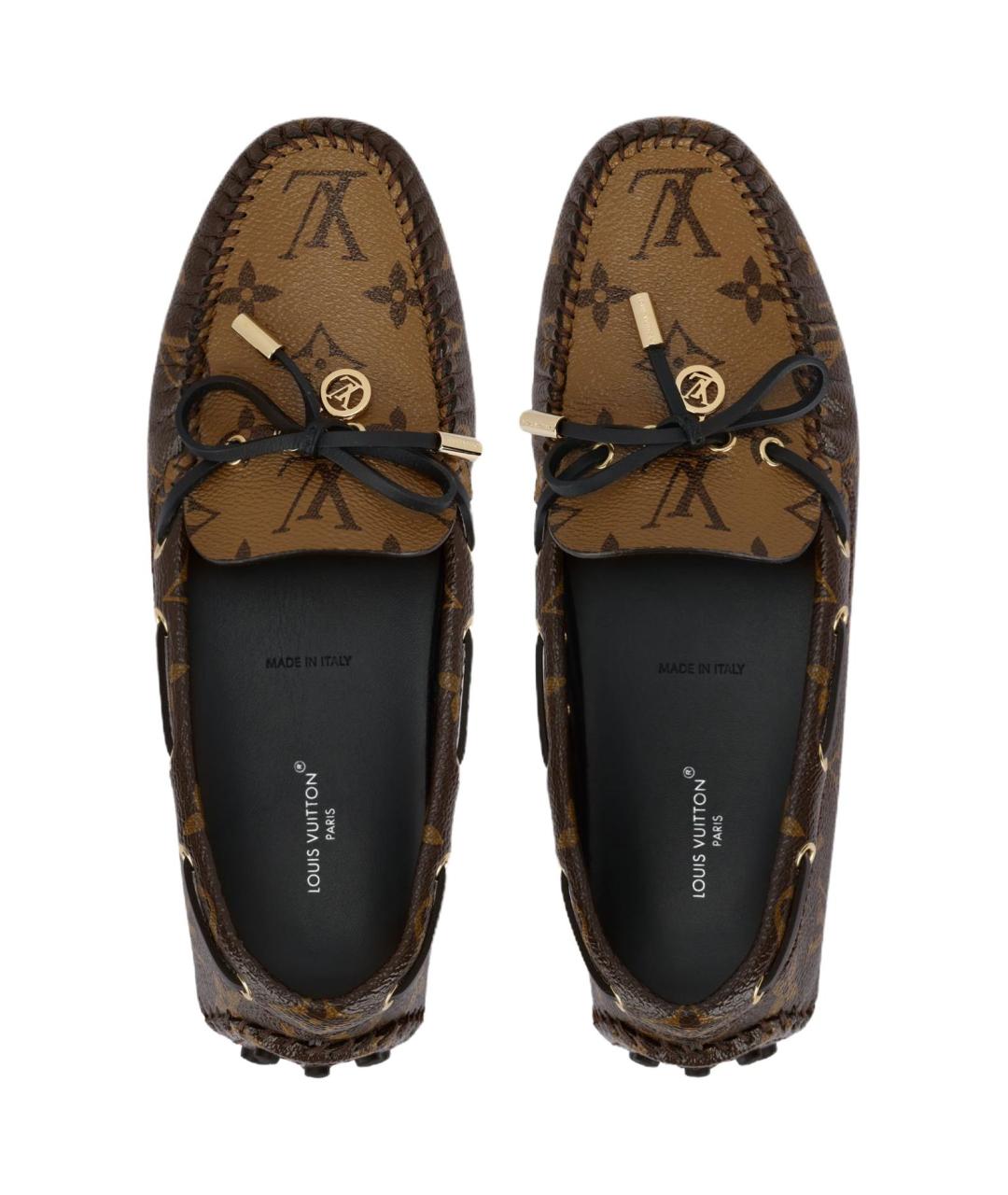 LOUIS VUITTON Коричневые кожаные мокасины, фото 3