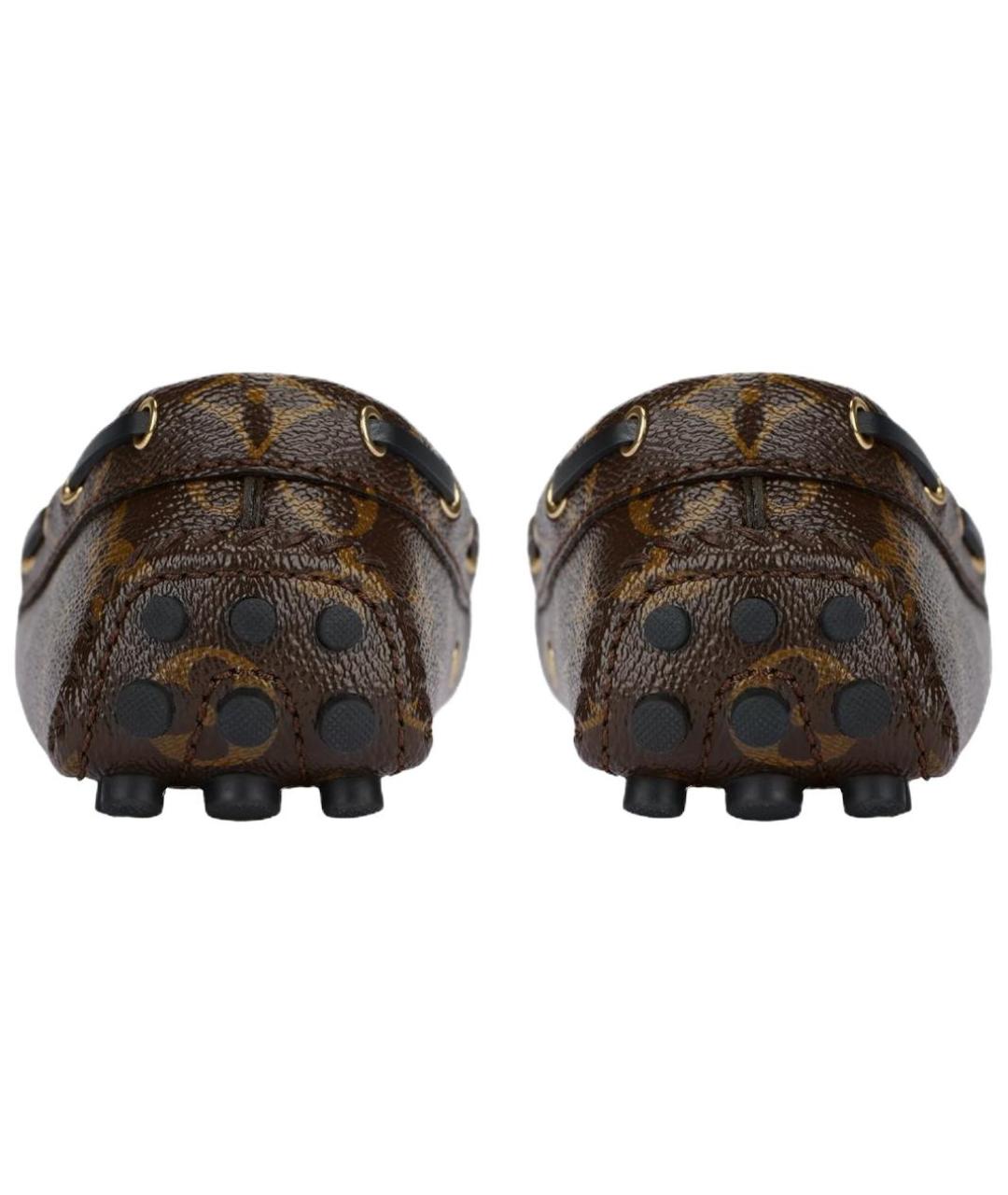 LOUIS VUITTON Коричневые кожаные мокасины, фото 4